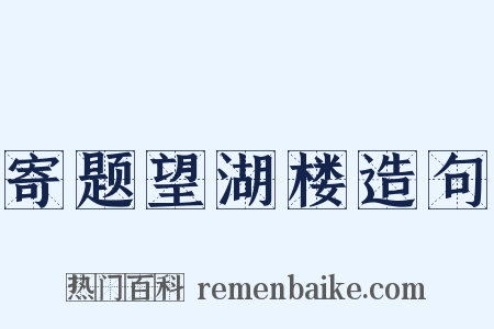 寄题望湖楼造句是什么意思的图片